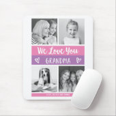 愛おばあちゃん |ピンクカラーブロックフォトグリッド マウスパッド (マウス)