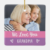 愛おばあちゃん |ピンク色ブロック2枚の写真 セラミックオーナメント (裏面)