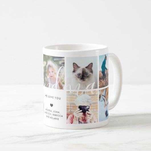 愛おばあちゃん | フォトギフト書道文字 コーヒーマグカップ (正面右)