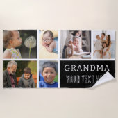 愛おばあちゃん |フォトコラージュ&文字 ビーチタオル (正面)