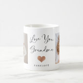 愛おばあちゃん |フォトスクリプトとハート(2つ) コーヒーマグカップ (中央)