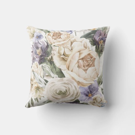 愛おばあちゃん |フローラ3枚のコラージュ クッション (裏面)