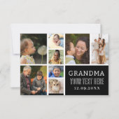 愛おばあちゃん |写真のコラージュと文字 出欠カード (正面)
