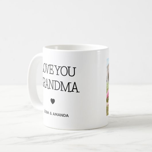 愛おばあちゃん |写真の手書き文字 コーヒーマグカップ (正面左)
