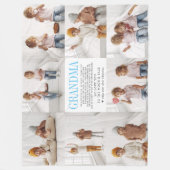 愛おばあちゃん |写真カスタムのコラージュ フリースブランケット (正面)