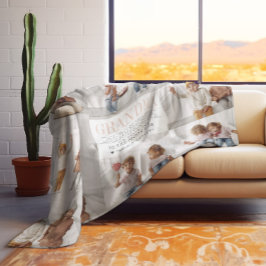 愛おばあちゃん |写真カスタムのコラージュ フリースブランケット