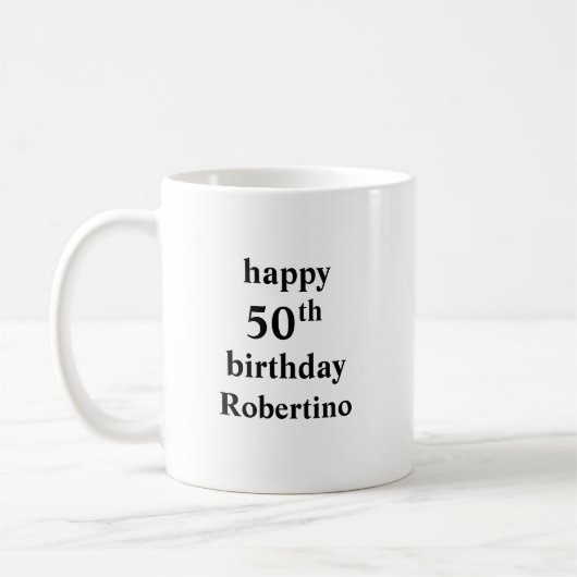 愛おもしろいする伝説マイヒーロー50誕生日 コーヒーマグカップ (左)