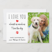 愛おもしろいする写真犬のバレンタイン シーズンカード (正面)