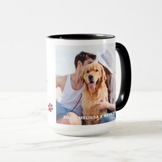 愛おもしろいする犬のペットフォカスタムトバレンタイン マグカップ (正面右)