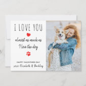 愛おもしろいする犬ペット写真バレンタインデー シーズンカード (正面)