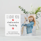 愛おもしろいする犬ペット写真バレンタインデー シーズンカード (スタンド正面)