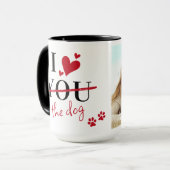 愛おもしろいする犬ヴァレンティネスカスタムペット写真 マグカップ (正面左)