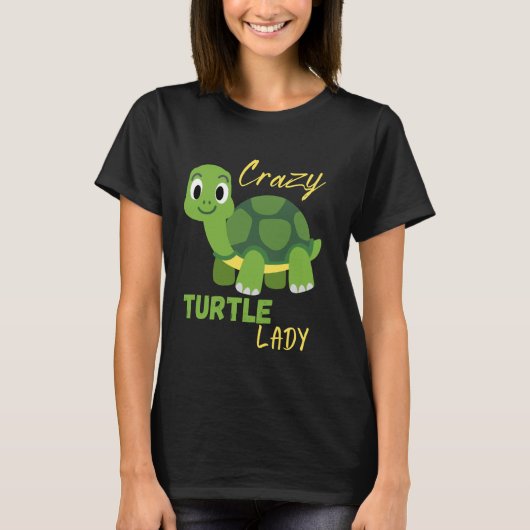 愛おもしろいす熱狂するる女や女のための亀の女性 Tシャツ (正面)
