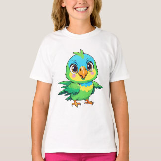 愛おもしろいの緑の鳥 Tシャツ