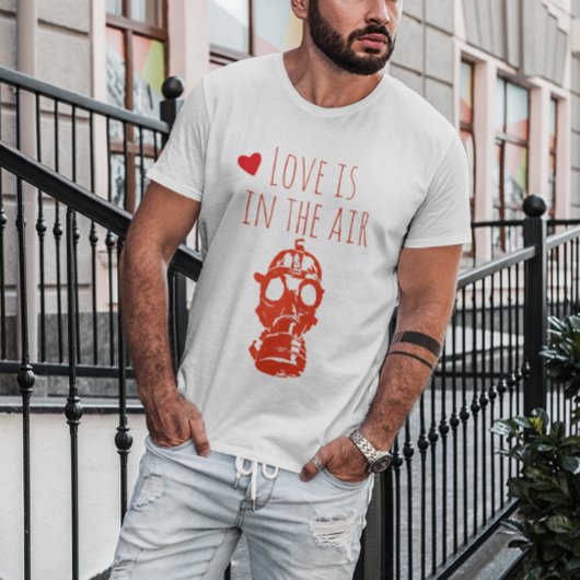 愛おもしろいはエアガスマスク反バレンタイン Tシャツ