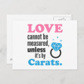 愛おもしろいは測定できない、ダイヤモンドリングや輪 ポストカード (正面/裏面)