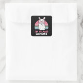 愛おもしろいらしいラマ61誕生日プレゼント スクエアシール (バッグ)