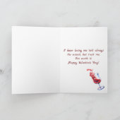 愛おもしろいをこぼしたワイングラスのバレンタインデー シーズンカード (内部)