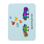 愛おもしろいイグアナ漫画 マグネット (縦)