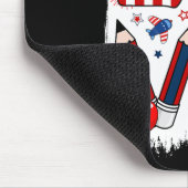 愛おもしろいメッシーブン先生ライフ米国国旗4日 マウスパッド (コーナー)