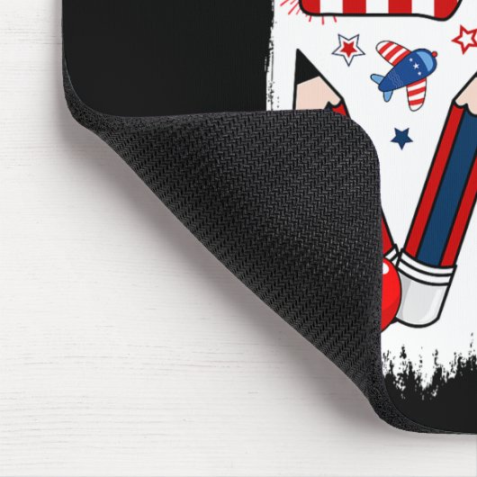 愛おもしろいメッシーブン先生ライフ米国国旗4日 マウスパッド (コーナー)