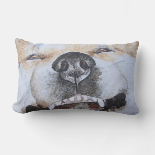 愛おもしろい犬の秋田写真 ランバークッション (正面)