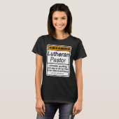 愛おもしろい者の警告ルター派の聖職者のための牧師 Tシャツ (正面フル)