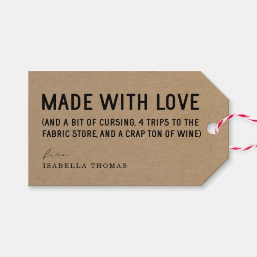 愛おもしろい贈り物ラベル ギフトタグ (正面(横))