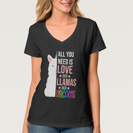 愛おもしろいLove Llama Tシャツ (正面)
