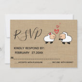 愛おもしろいRSPVかわいい漫画の羊 招待状 (正面)