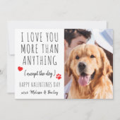 愛おもしろいYou犬の愛愛愛愛愛愛愛愛愛写真バレンタインデー シーズンカード (正面)