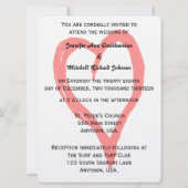 愛およびピンクのハートのかわいらしい結婚式招待状 招待状 (裏面)