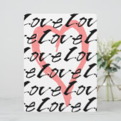 愛およびピンクのハートのかわいらしい結婚式招待状 招待状 (スタンド正面)