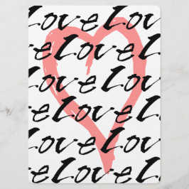 愛およびピンクのハートのかわいらしい結婚式招待状 招待状