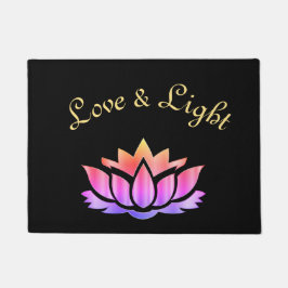 愛およびライトはすの花のデザイン ドアマット