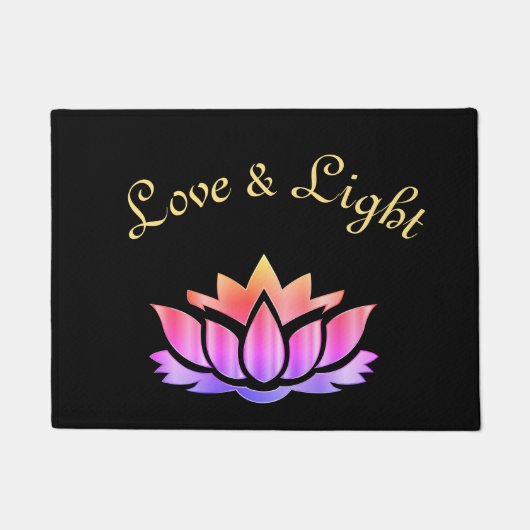 愛およびライトはすの花のデザイン ドアマット (正面)