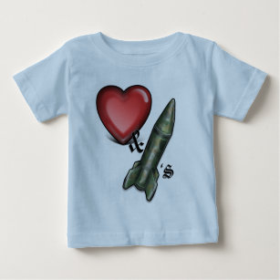 愛およびロケット ベビーTシャツ