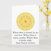 愛および信頼についての引用文聖者アッシジのフランチェスコ カード (黄色い花)