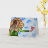 愛および勇気のハートから話すこと カード (黄色い花)