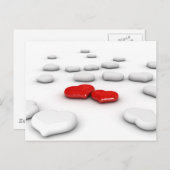 愛および多くのハート ポストカード (正面/裏面)