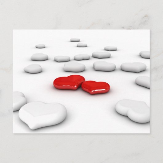 愛および多くのハート ポストカード (正面)