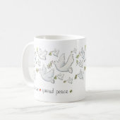 愛および平和のコップ コーヒーマグカップ (正面左)