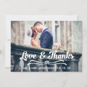 愛および感謝のタイポグラフィは感謝していしています サンキューカード (正面)