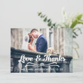 愛および感謝のタイポグラフィは感謝していしています サンキューカード (スタンド正面)