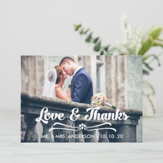 愛および感謝のタイポグラフィは感謝していしています サンキューカード (スタンド正面)