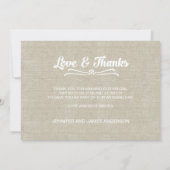 愛および感謝のタイポグラフィは感謝していしています サンキューカード (裏面)