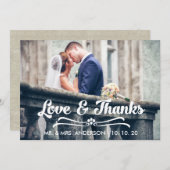 愛および感謝のタイポグラフィは感謝していしています サンキューカード (正面/裏面)