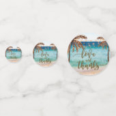 愛および感謝のビーチのテーブルの紙吹雪のパーティー コンフェッティ (正面)