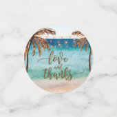 愛および感謝のビーチのテーブルの紙吹雪のパーティー コンフェッティ (スモール正面)