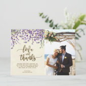 愛および感謝の写真カードラベンダーの花 サンキューカード (スタンド正面)